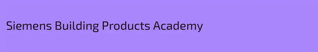 Siemens Building Products Academy